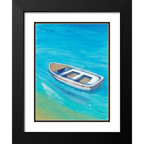 Anchored Dingy I Black Modern Wood Framed Art Print with Double Matting by OToole, Tim