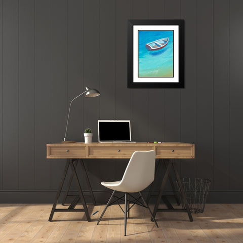 Anchored Dingy II Black Modern Wood Framed Art Print with Double Matting by OToole, Tim