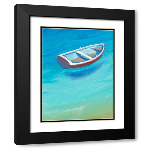 Anchored Dingy II Black Modern Wood Framed Art Print with Double Matting by OToole, Tim