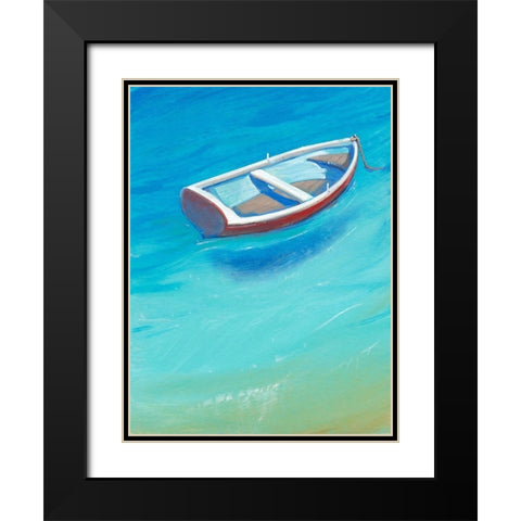 Anchored Dingy II Black Modern Wood Framed Art Print with Double Matting by OToole, Tim