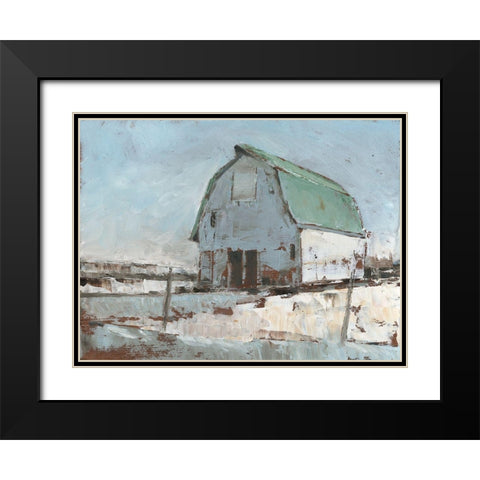 Plein Air Barn I Black Modern Wood Framed Art Print with Double Matting by Harper, Ethan
