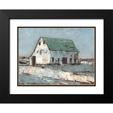 Plein Air Barn II Black Modern Wood Framed Art Print with Double Matting by Harper, Ethan