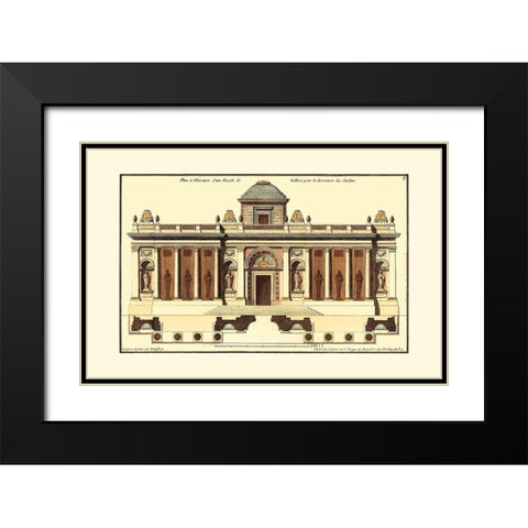 Architectural Facade IV Black Modern Wood Framed Art Print with Double Matting by Deneufforge