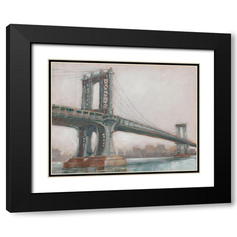 Spanning the East River II Black Modern Wood Framed Art Print with Double Matting by Harper, Ethan