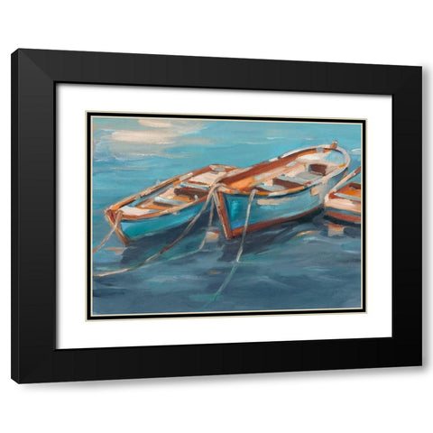 Tethered Row Boats I Black Modern Wood Framed Art Print with Double Matting by Harper, Ethan