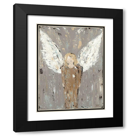 Angel Guardian Black Modern Wood Framed Art Print with Double Matting by Reynolds, Jade