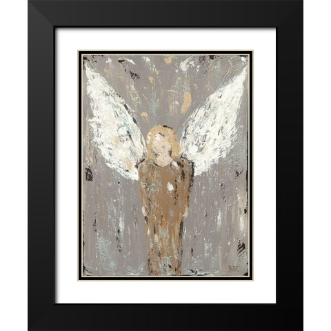 Angel Guardian Black Modern Wood Framed Art Print with Double Matting by Reynolds, Jade