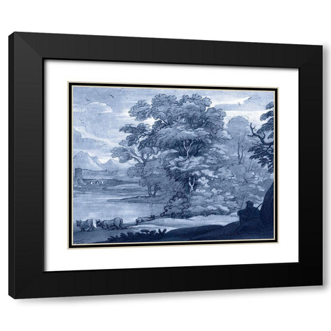 Pastoral Toile II Black Modern Wood Framed Art Print with Double Matting by Lorrain, Claude