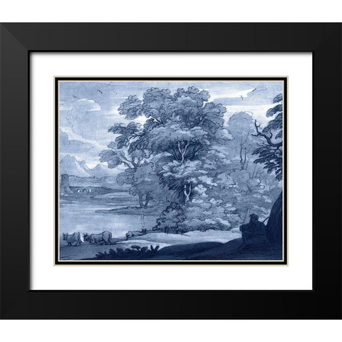 Pastoral Toile II Black Modern Wood Framed Art Print with Double Matting by Lorrain, Claude