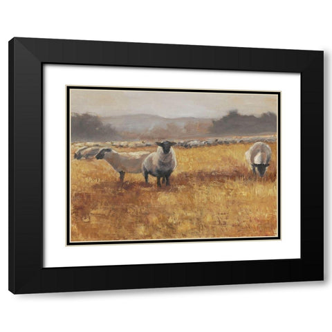 Grazing at Sunset I Black Modern Wood Framed Art Print with Double Matting by Harper, Ethan