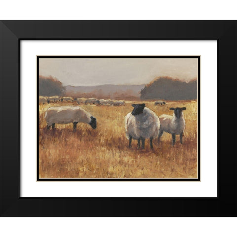 Grazing at Sunset II Black Modern Wood Framed Art Print with Double Matting by Harper, Ethan