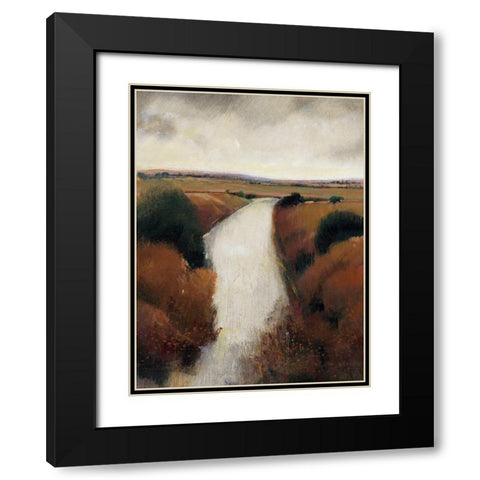 Misty River II Black Modern Wood Framed Art Print with Double Matting by OToole, Tim