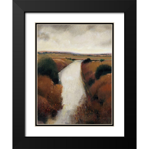 Misty River II Black Modern Wood Framed Art Print with Double Matting by OToole, Tim