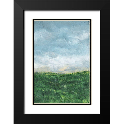 Verdant Fields II Black Modern Wood Framed Art Print with Double Matting by Chandler, Sharon