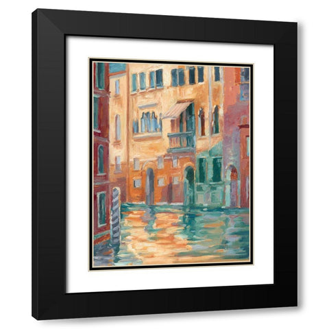 Sunset on the Canal II Black Modern Wood Framed Art Print with Double Matting by Harper, Ethan
