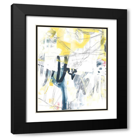 Lyrical Graffiti II Black Modern Wood Framed Art Print with Double Matting by Vess, June Erica
