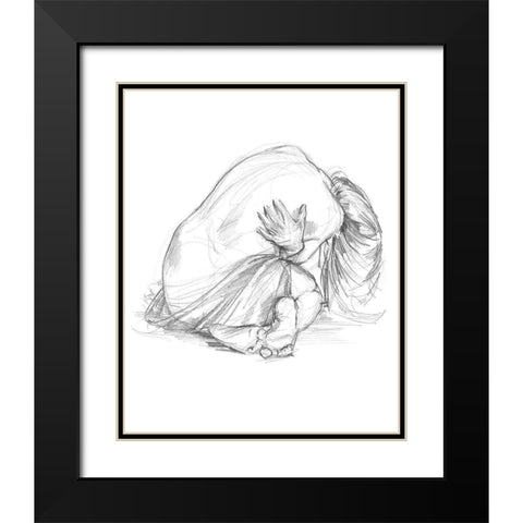Sitting Pose III Black Modern Wood Framed Art Print with Double Matting by Parker, Jennifer Paxton