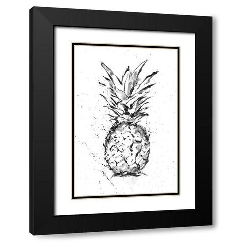 Pineapple Ink Study I Black Modern Wood Framed Art Print with Double Matting by Harper, Ethan