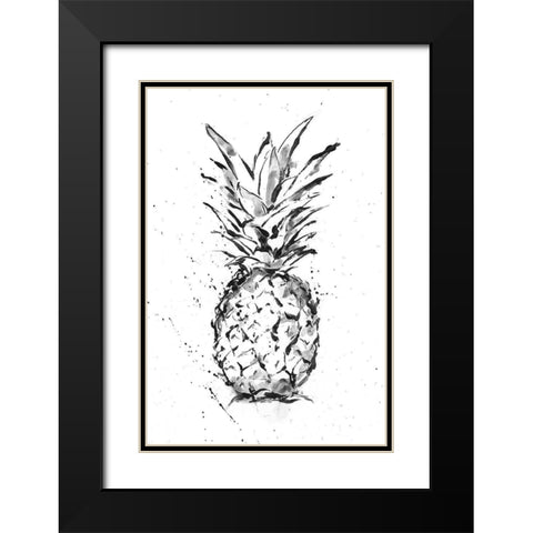 Pineapple Ink Study I Black Modern Wood Framed Art Print with Double Matting by Harper, Ethan