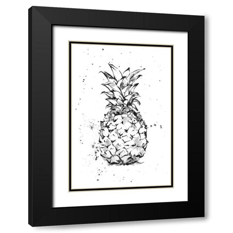 Pineapple Ink Study I Black Modern Wood Framed Art Print with Double Matting by Harper, Ethan