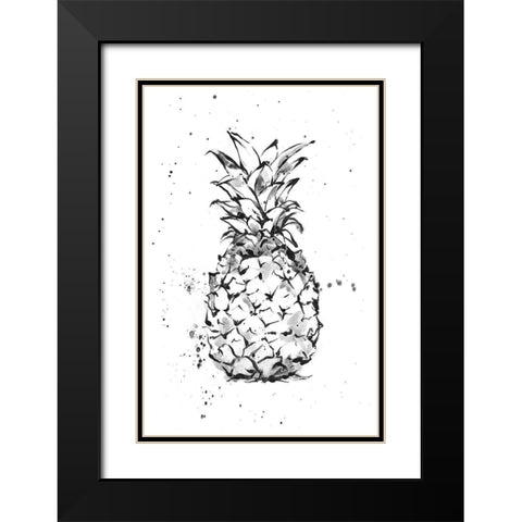 Pineapple Ink Study I Black Modern Wood Framed Art Print with Double Matting by Harper, Ethan