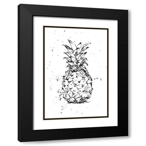 Pineapple Ink Study II Black Modern Wood Framed Art Print with Double Matting by Harper, Ethan