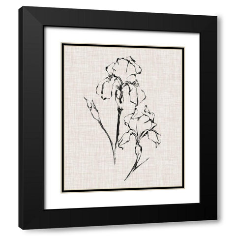 Floral Ink Study II Black Modern Wood Framed Art Print with Double Matting by Harper, Ethan
