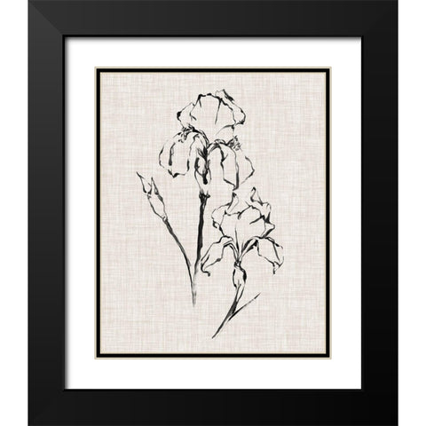Floral Ink Study II Black Modern Wood Framed Art Print with Double Matting by Harper, Ethan