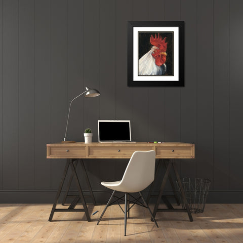 Rooster Portrait I Black Modern Wood Framed Art Print with Double Matting by Harper, Ethan