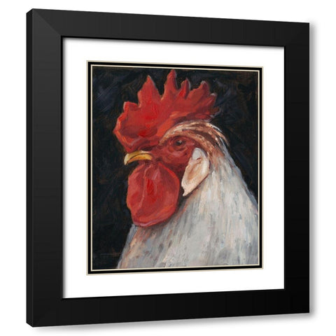 Rooster Portrait II Black Modern Wood Framed Art Print with Double Matting by Harper, Ethan