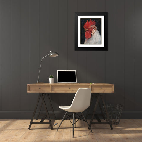 Rooster Portrait II Black Modern Wood Framed Art Print with Double Matting by Harper, Ethan