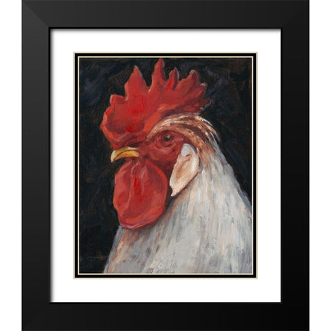 Rooster Portrait II Black Modern Wood Framed Art Print with Double Matting by Harper, Ethan
