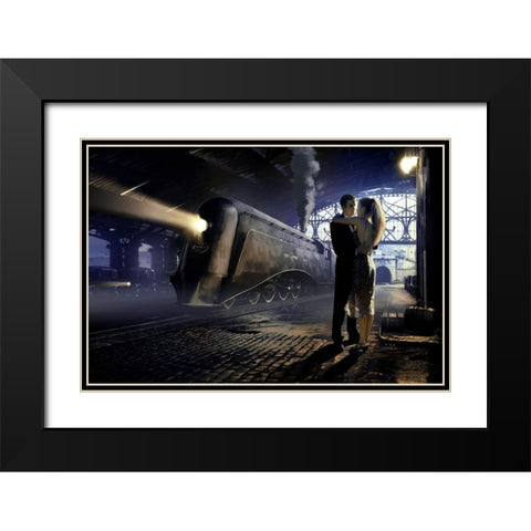 Train Depot Black Modern Wood Framed Art Print with Double Matting by Consani, Chris
