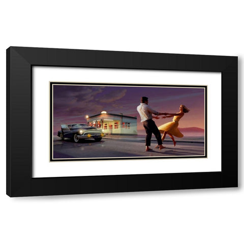 Night Dance Black Modern Wood Framed Art Print with Double Matting by Consani, Chris