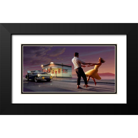 Night Dance Black Modern Wood Framed Art Print with Double Matting by Consani, Chris