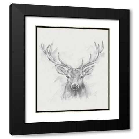 Contemporary Elk Sketch I Black Modern Wood Framed Art Print with Double Matting by Harper, Ethan