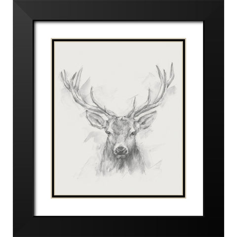 Contemporary Elk Sketch I Black Modern Wood Framed Art Print with Double Matting by Harper, Ethan