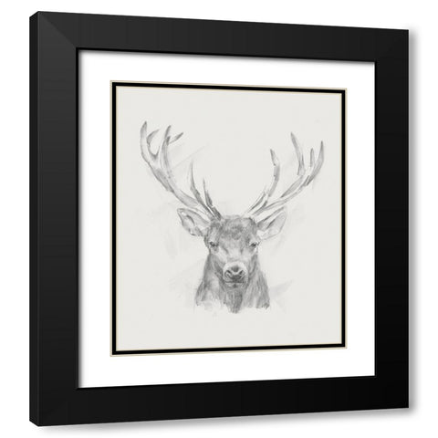 Contemporary Elk Sketch II Black Modern Wood Framed Art Print with Double Matting by Harper, Ethan