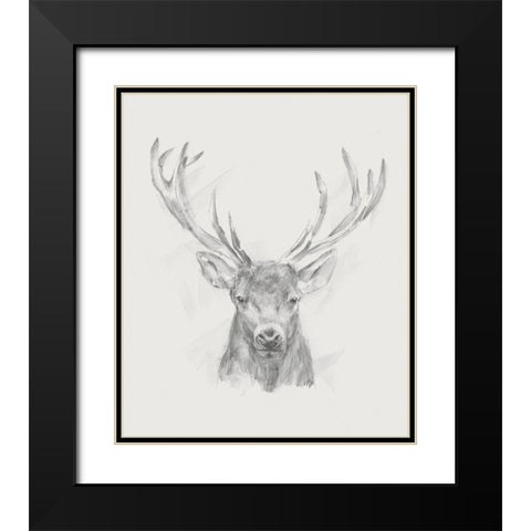 Contemporary Elk Sketch II Black Modern Wood Framed Art Print with Double Matting by Harper, Ethan