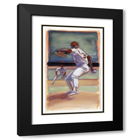 Baseball I Black Modern Wood Framed Art Print with Double Matting by Dean, Bruce