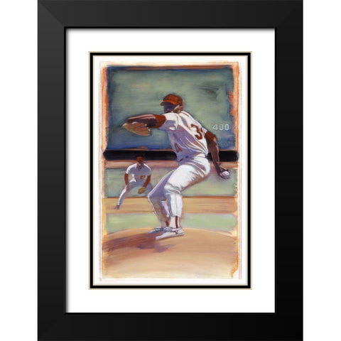 Baseball I Black Modern Wood Framed Art Print with Double Matting by Dean, Bruce