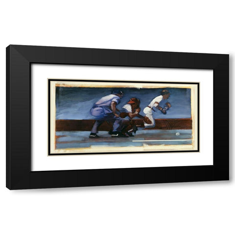 Baseball II Black Modern Wood Framed Art Print with Double Matting by Dean, Bruce