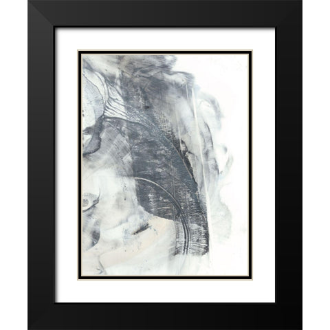 Marbled Grey II Black Modern Wood Framed Art Print with Double Matting by Harper, Ethan