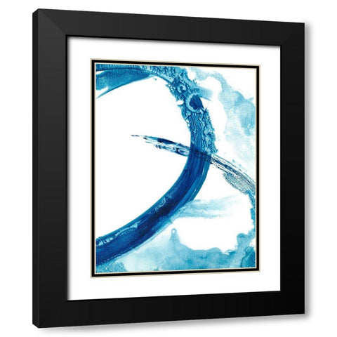 Aqua Ring II Black Modern Wood Framed Art Print with Double Matting by Harper, Ethan