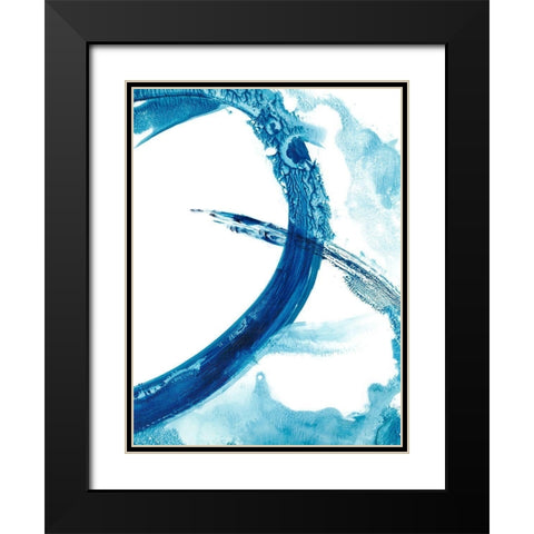 Aqua Ring II Black Modern Wood Framed Art Print with Double Matting by Harper, Ethan