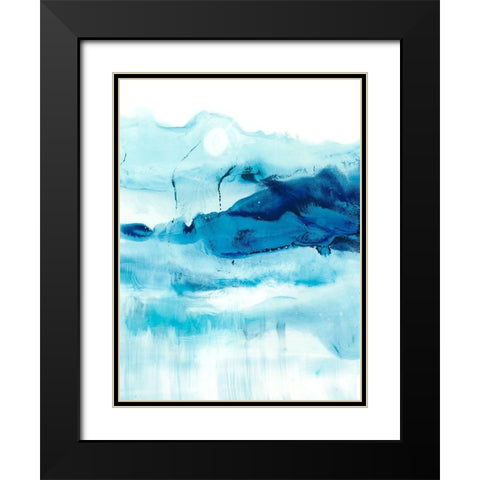 Blue Currents I Black Modern Wood Framed Art Print with Double Matting by Harper, Ethan