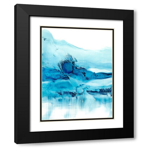 Blue Currents II Black Modern Wood Framed Art Print with Double Matting by Harper, Ethan