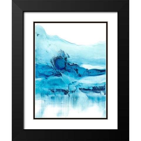 Blue Currents II Black Modern Wood Framed Art Print with Double Matting by Harper, Ethan
