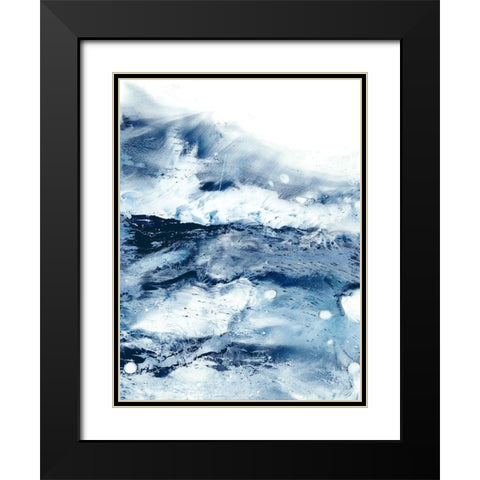 Indigo Tides I Black Modern Wood Framed Art Print with Double Matting by Harper, Ethan