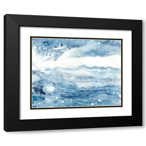Indigo Tides III Black Modern Wood Framed Art Print with Double Matting by Harper, Ethan